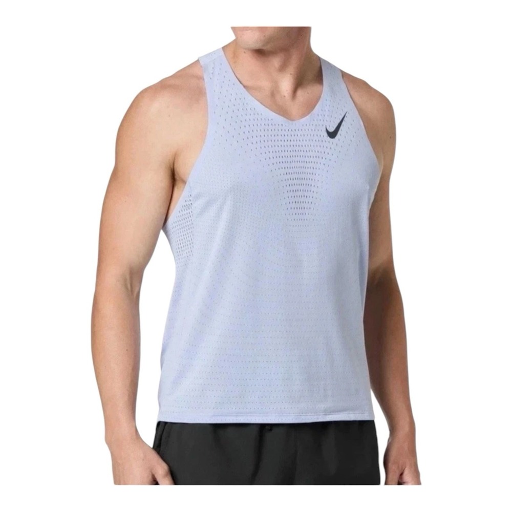 Nike AeroSwift Dri-FIT Running Singlet Men's Sz Small Light Blue FN4231-057